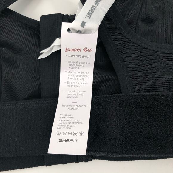 BRAND NEW Shefit Ultimate Sports Bra in Black Zipper Front Adjustable Straps XS - Picture 5 of 5